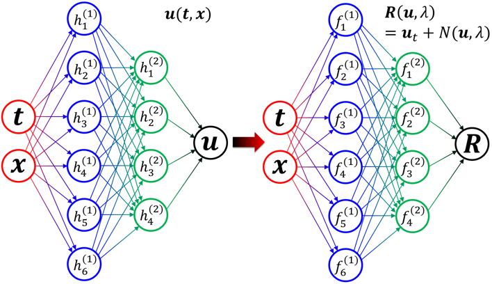 Coupled neural networks for physics-informed learning machines