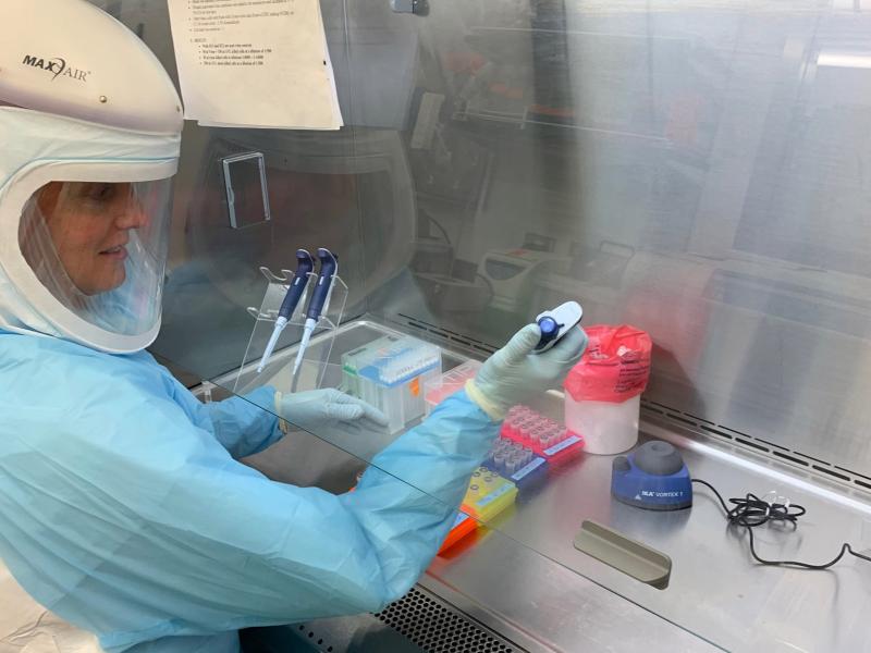 Photo of a researcher working in a lab.