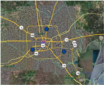 Houston area map