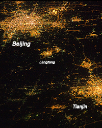 night lights over Greater Beijing Metropolitan Area