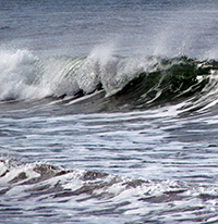 ocean waves and sea spray