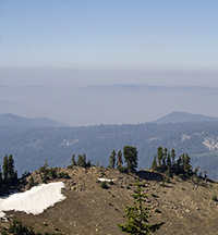 Smog hangs over California's Sierra Nevada Mountains