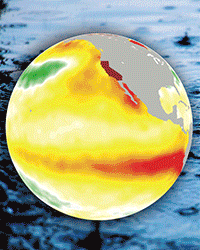 ENSO modeled with wet and dry phases