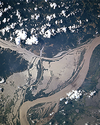 NASA satellite image of river inundation