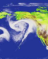 Pacific storm track simulation
