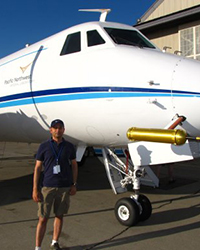 Rahul Zaveri and the PNNL G-1 aircraft at the start of CARES