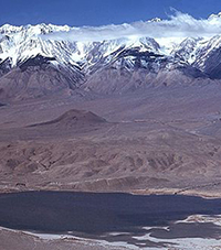 Tinemaha Reservoir at the base of Eastern Sierra Nevada