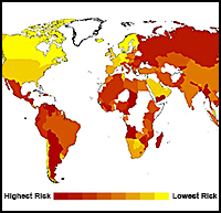 World map investment risk