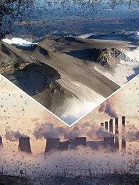 soot on Himalayas and coal generating plant