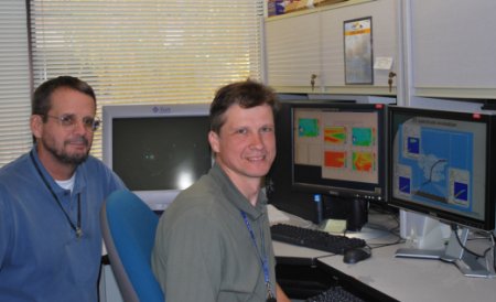 (Left to right) Drs. Richard Easter and Mikhail Ovtchinnikov are applying the new algorithms to more realistic climate models.
