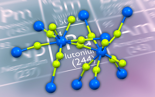 Plutonium fluoride in front of periodic table