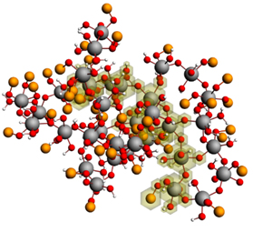 Alkaline solutions of aluminum and sodium ions form complex gels