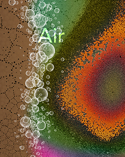 Artistic merging of images of the material before (left) and after (right) exposoure to air