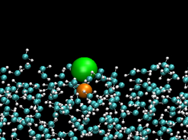 Simulation of ions at air-liquid interface
