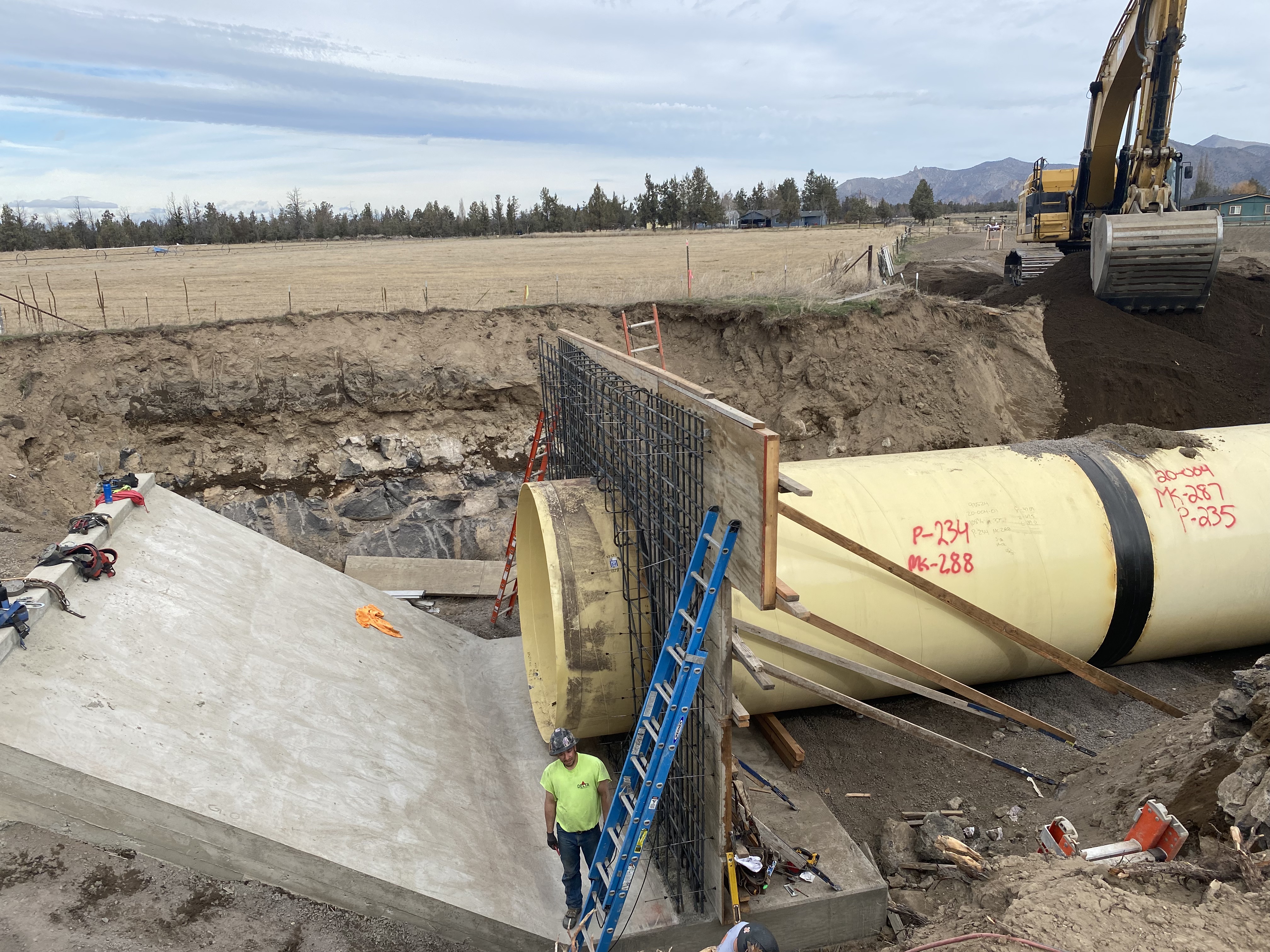 Installation of large diameter pipe in COID’s Pilot Butte Canal.