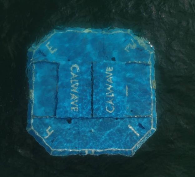 Bird's eye view of CalWave xWave wave energy converter.