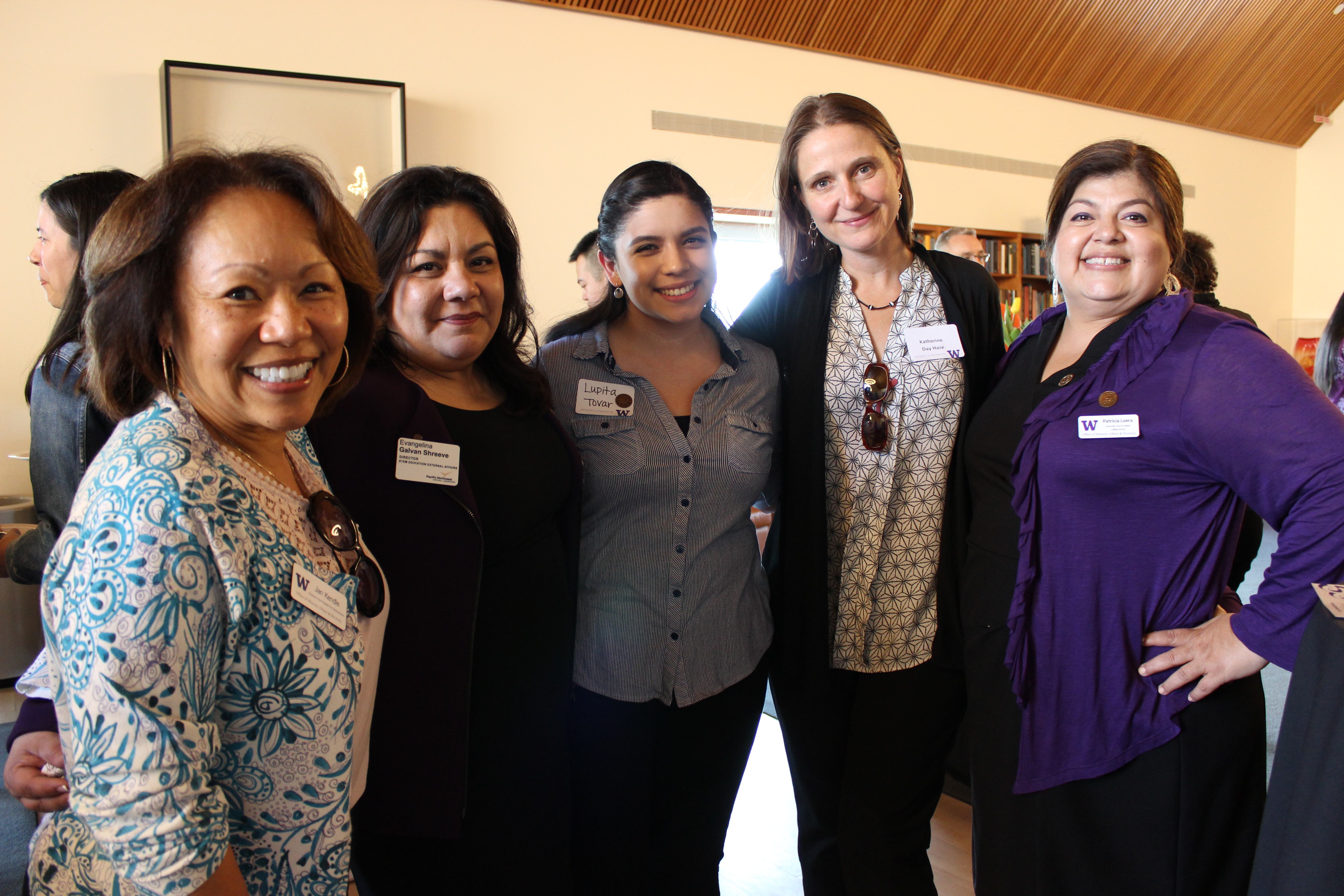 Photo of Evangelina Galvan Shreeve with colleagues at a 2018 event for the University of Washington’s Office of Minority Affairs & Diversity. Photo is courtesy of the University of Washington.