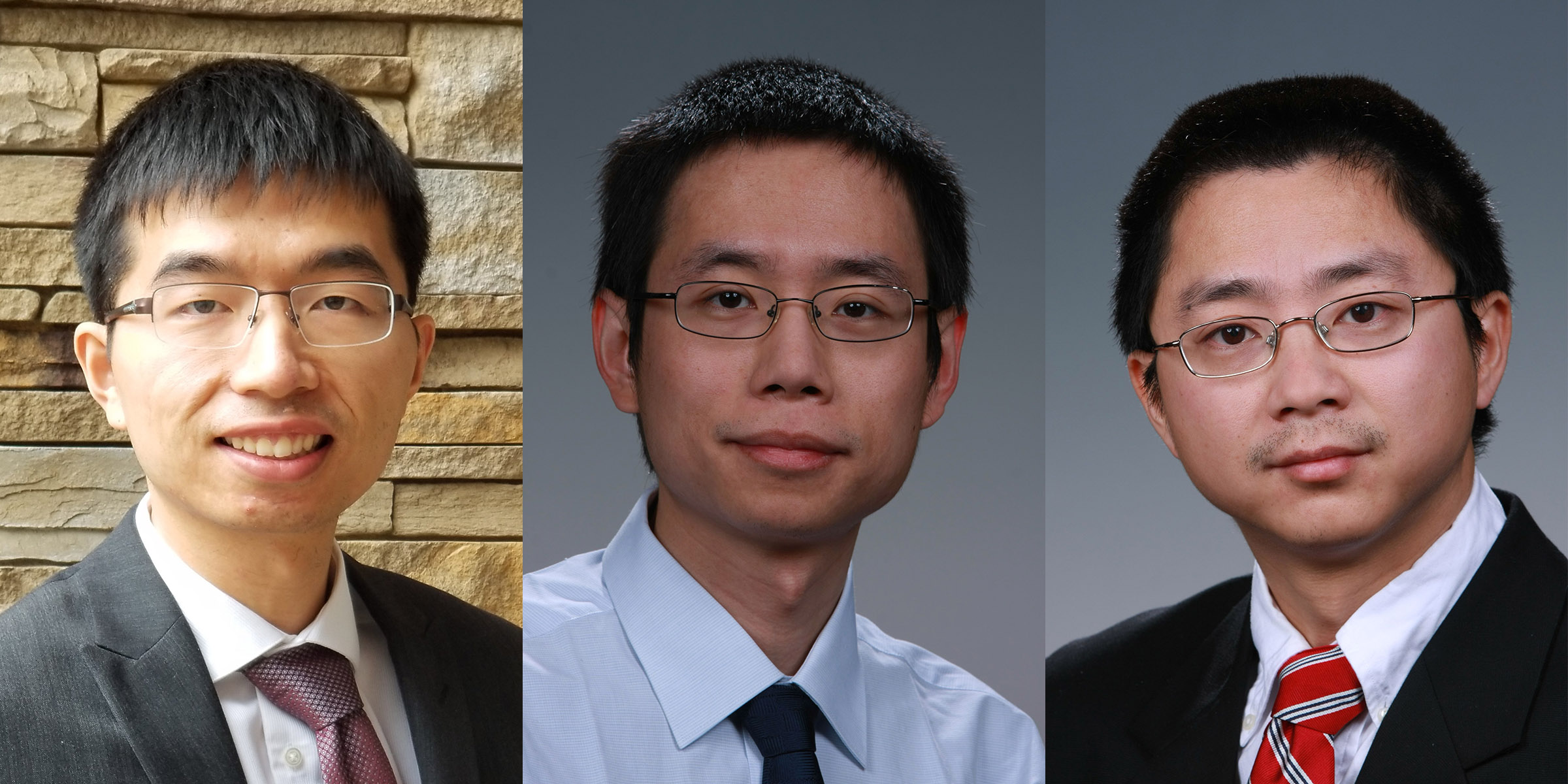 Photo composite of Yucheng Fu, Jie Bao, and Zhijie Xu