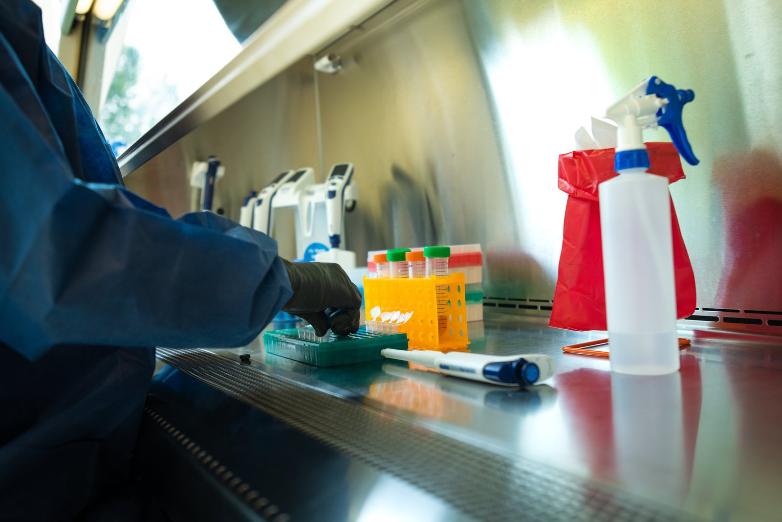 Bench work in a fume hood