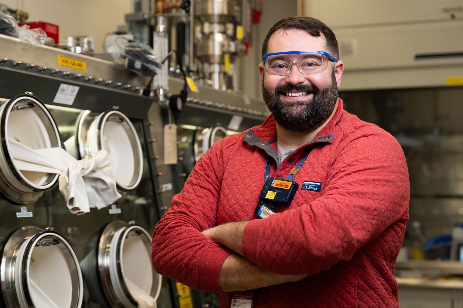 Photo of Chemist Aaron Nicholas in the laboratory