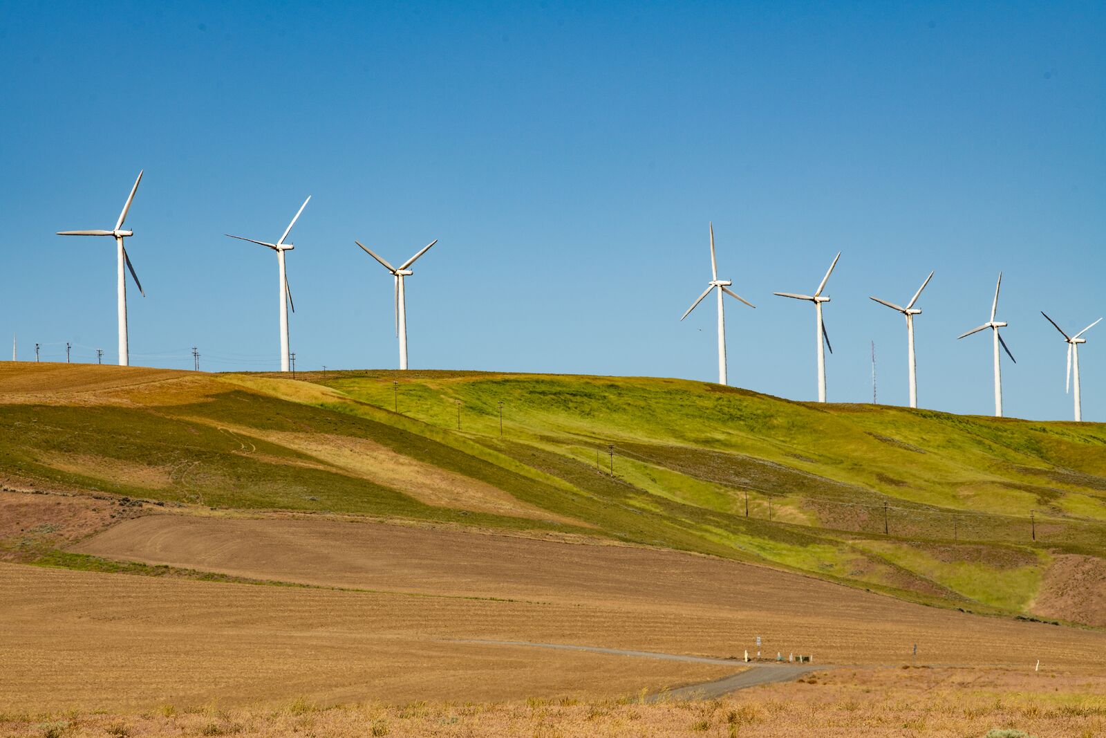 Wind turbines on hill