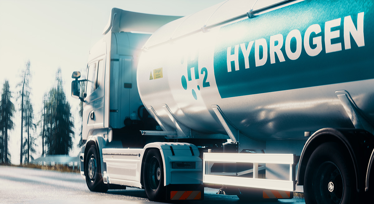 a hydrogen tanker truck 