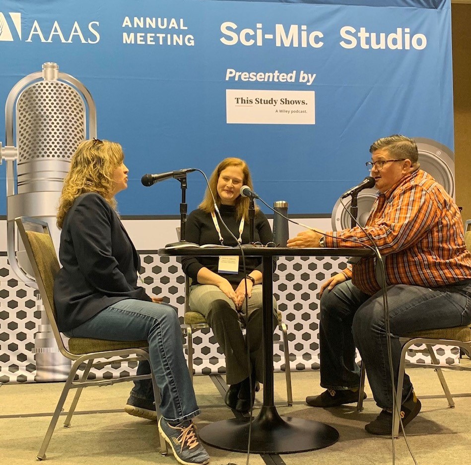 PNNL podcast on the AAAS Expo Sci-Mic stage.