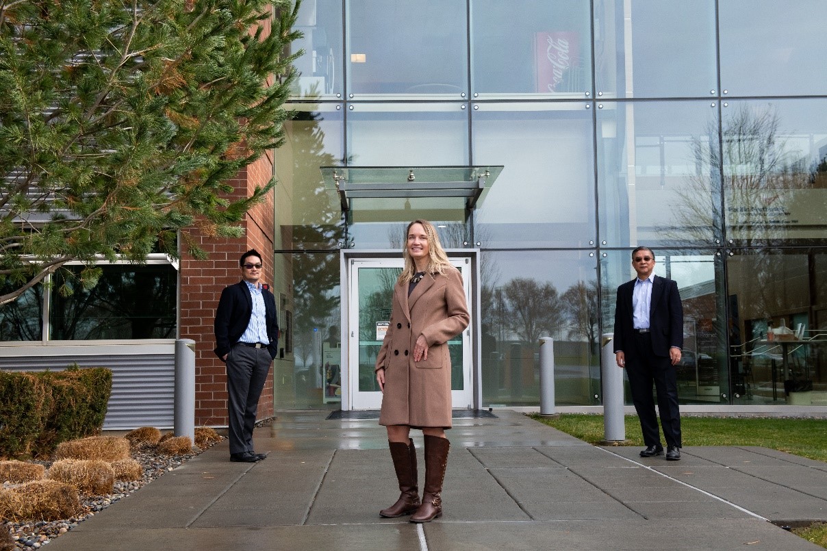 The Licensing Flywheel Program Team, Allan Tuan, Lindsie Canales and Ji-Guan (Jason) Zhang, shown left to right