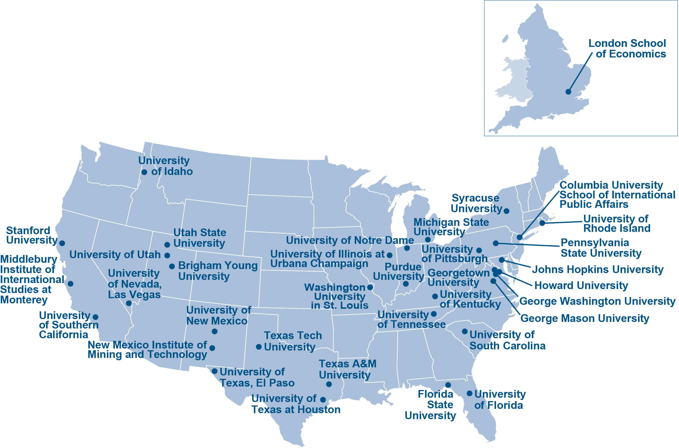 NNSA Graduate Fellow Class of 2020 Universities