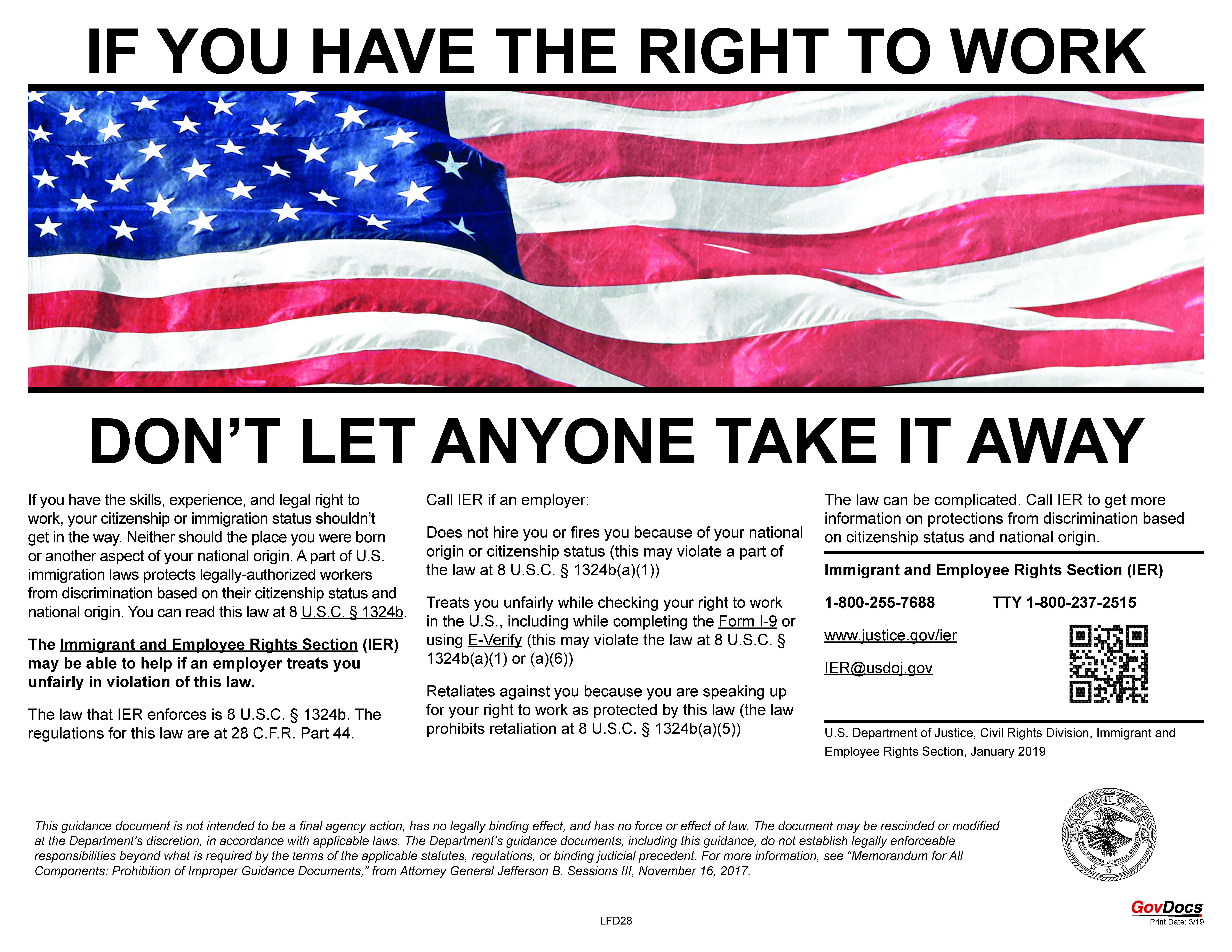 right to work poster english