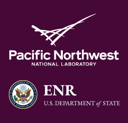 PNNL and ENR logos on a purple background