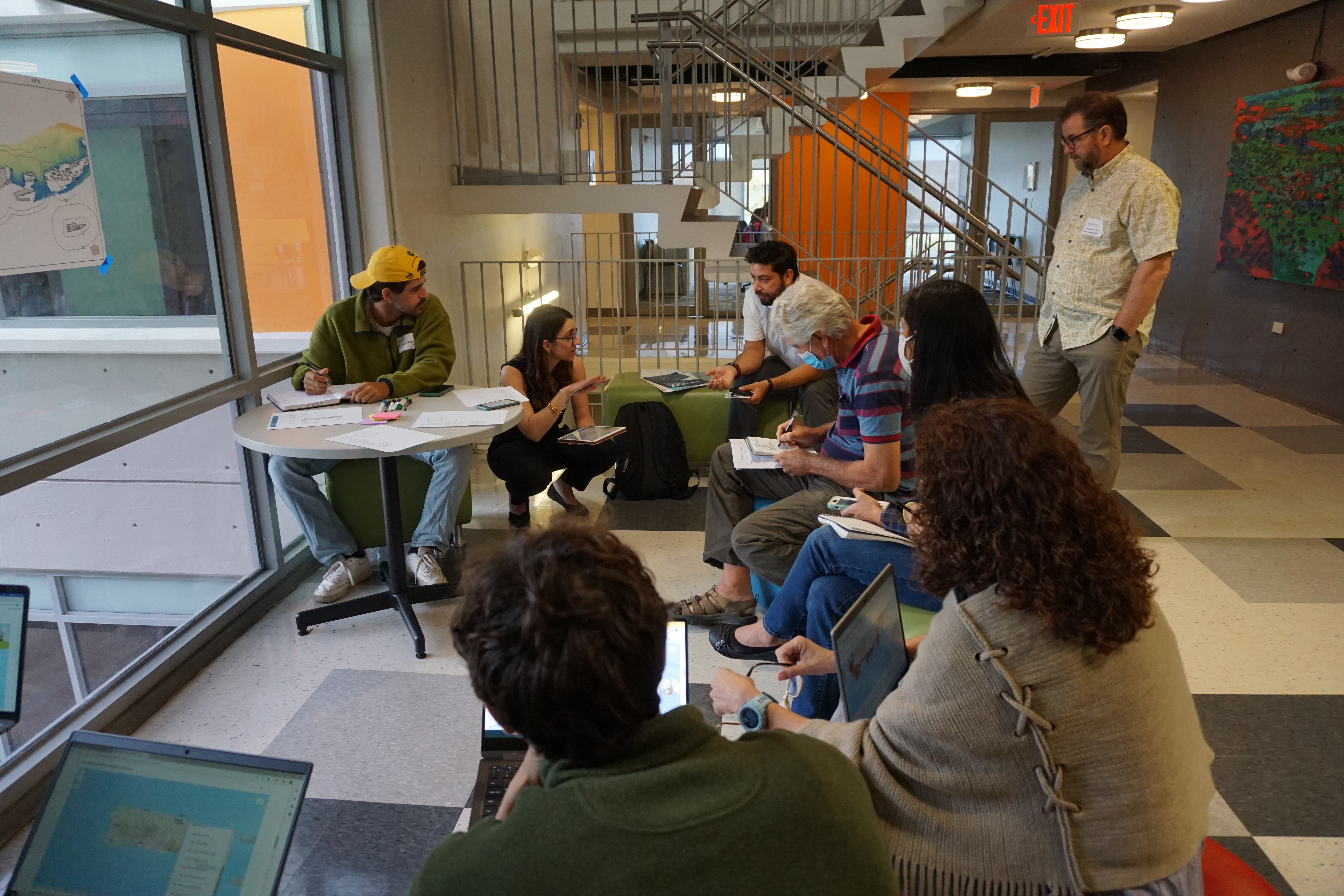Photos from a stakeholder workshop in San Juan, Puerto Rico. (Left photo by Ernesto Olivares | Sea Grant Puerto Rico)