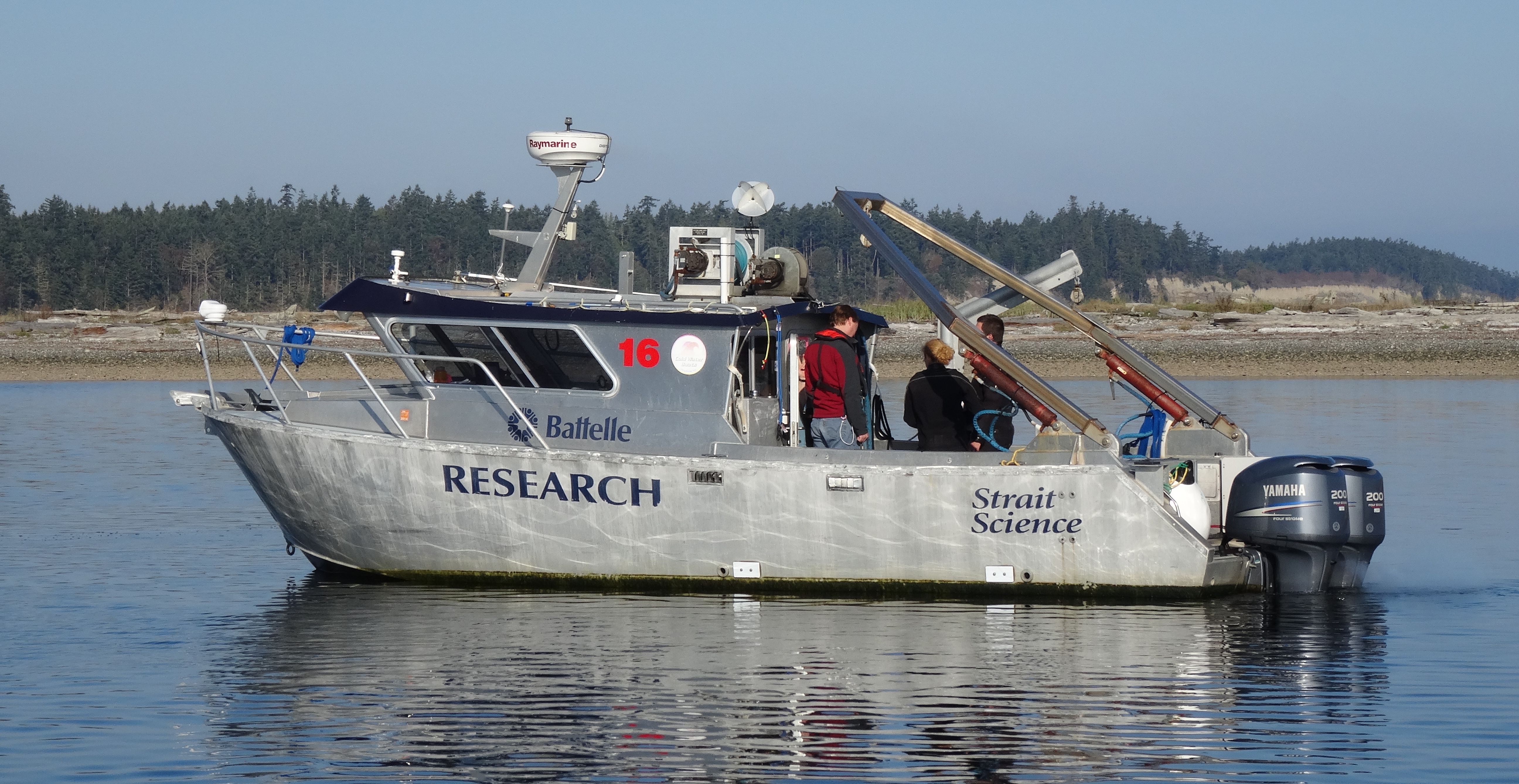Researchers head out on the RV Strait Science to conduct scientific operations.