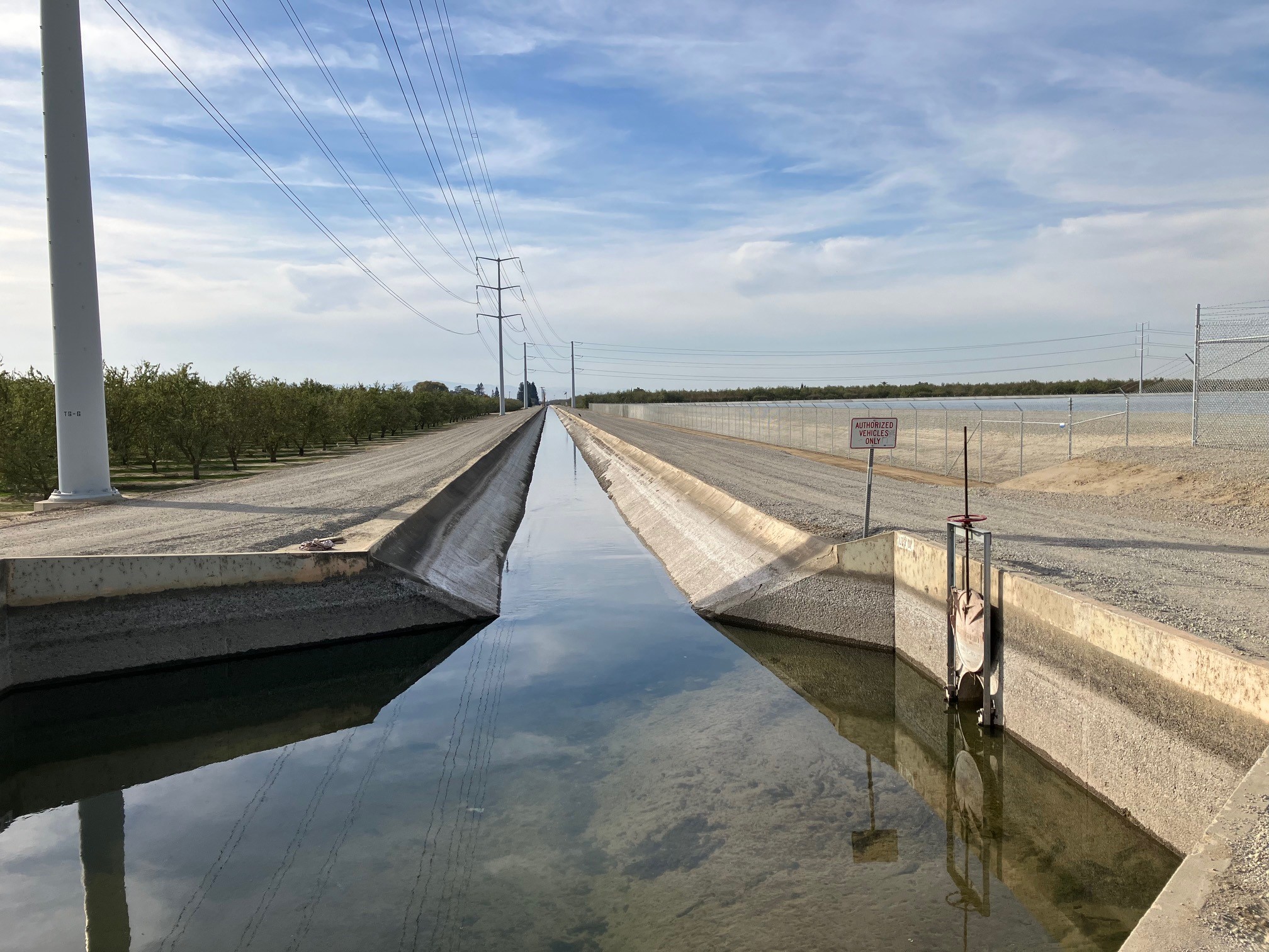 A lined canal in Turlock Irrigation District.