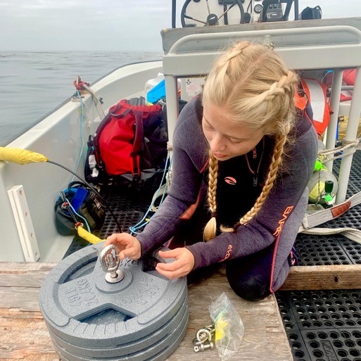 Marg Daly doing fieldwork. 