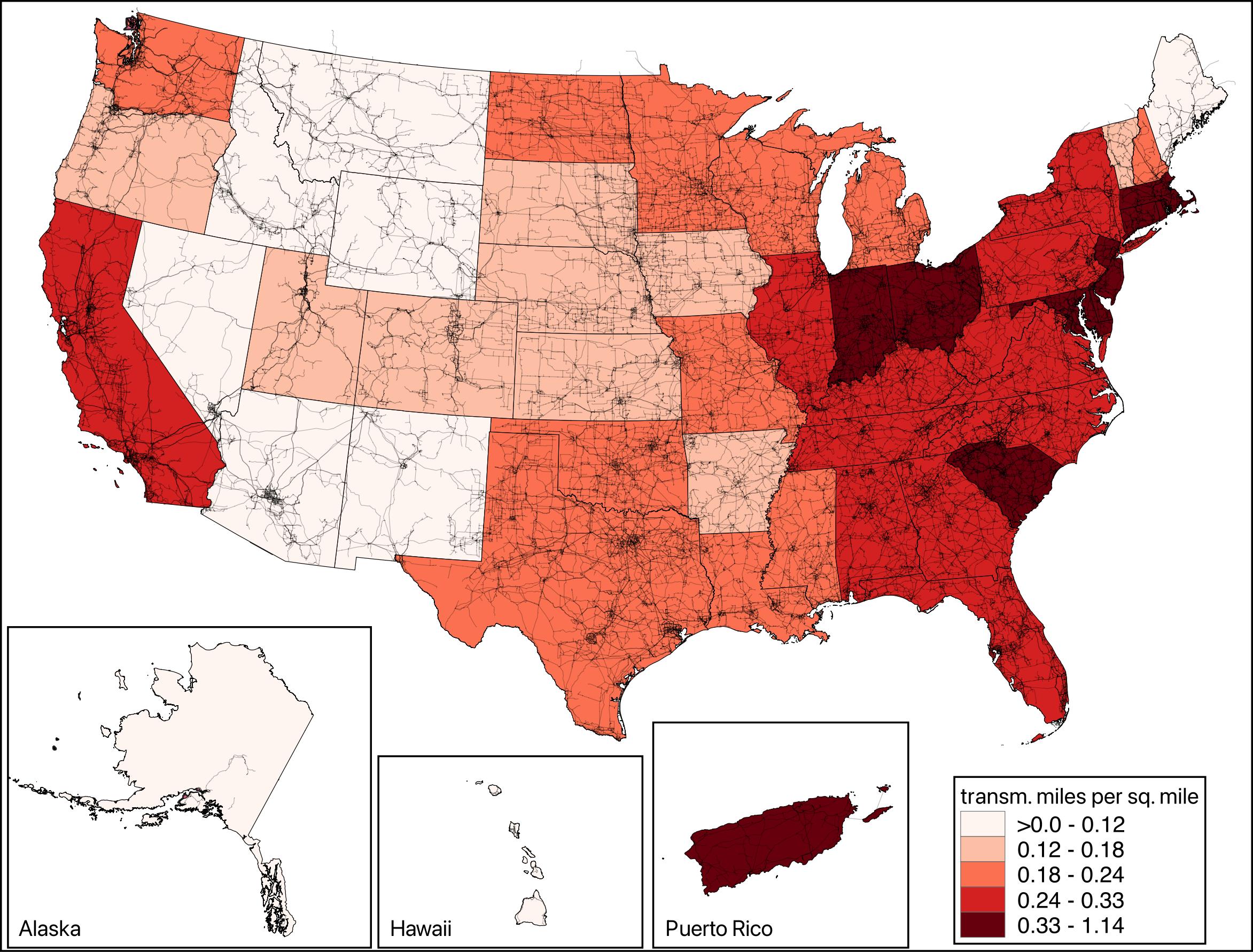 U.S. Transmission Length by State