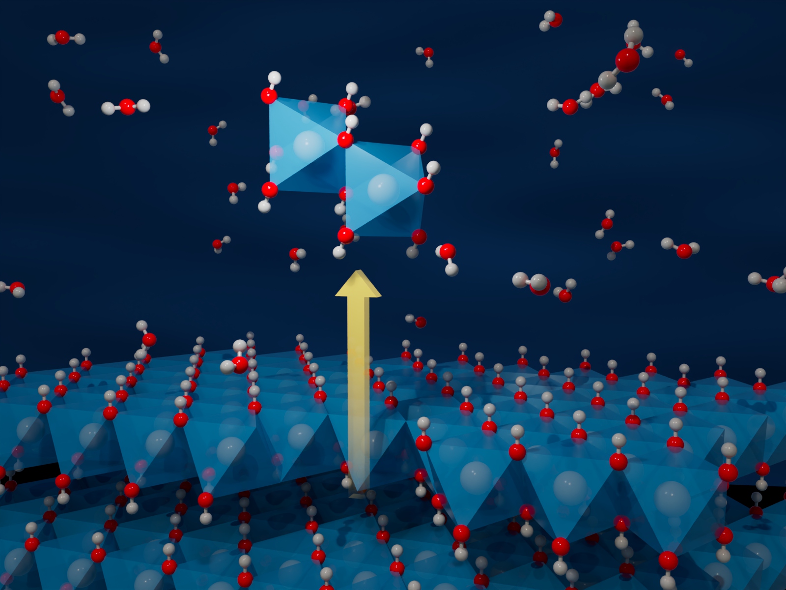 paired molecules dissolve from a solid surface