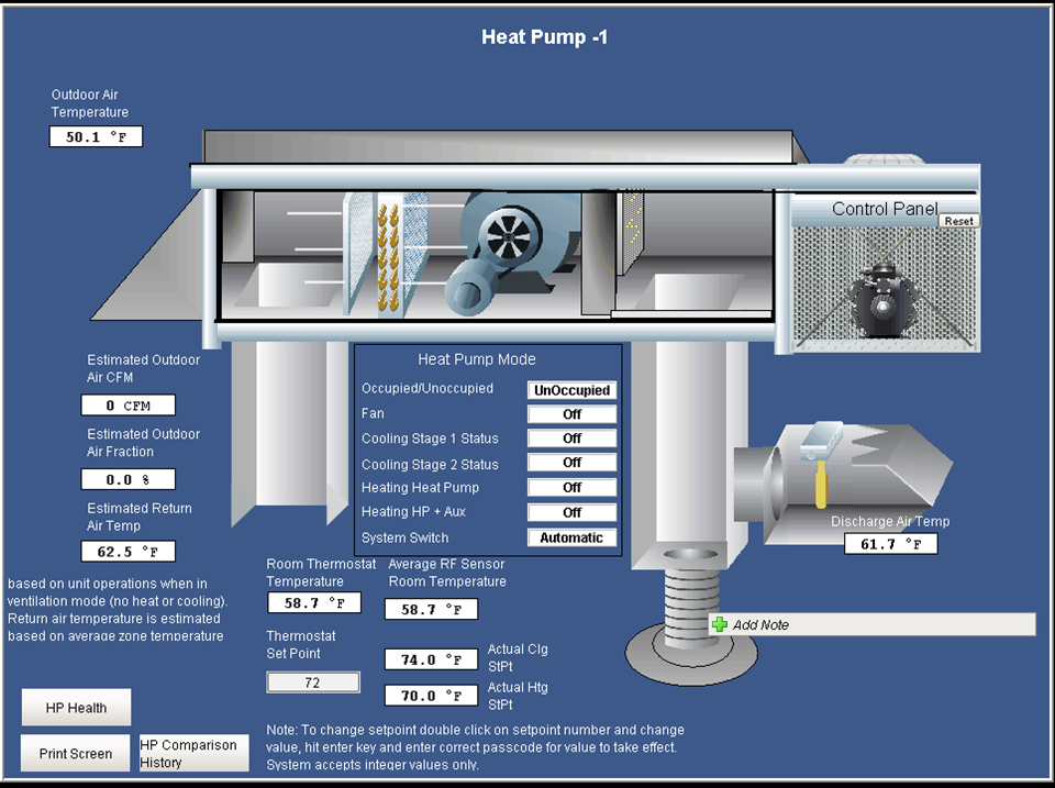 screenshot of the HVAC system capability in DSOM