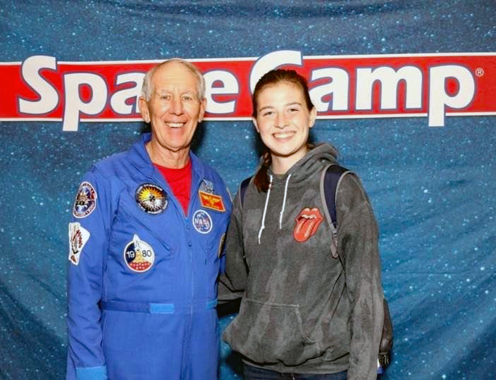 Astronaut Bob Springer and Alyssa at the NASA Space Camp Aviation Challenge in Huntsville, AL.