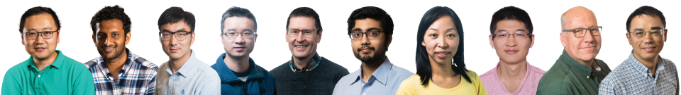 10 researchers standing in a row