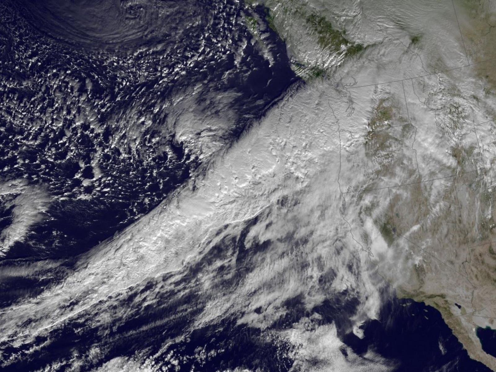 Clouds that make up the atmospheric river above the U. S. west coast