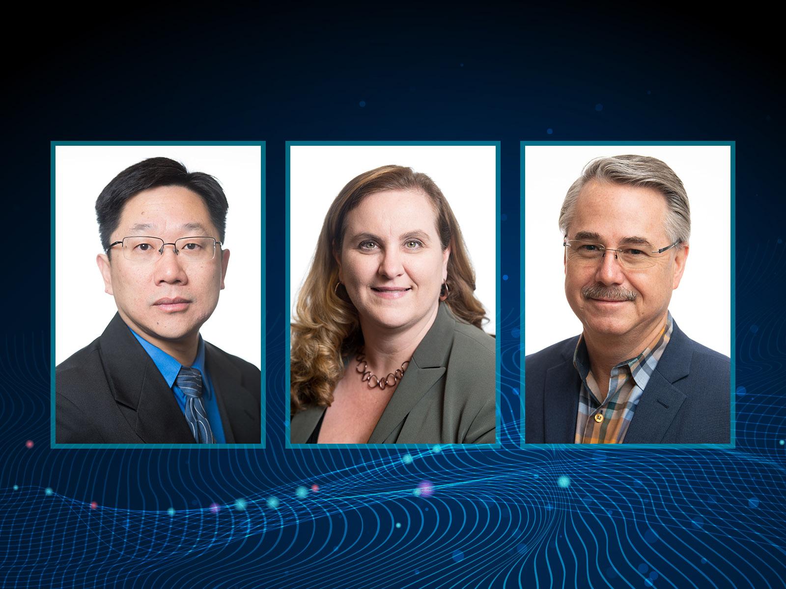 Profile photos, left to right: Wei Wang, Bobbie-Jo Webb-Robertson, and Justin Teeguarden