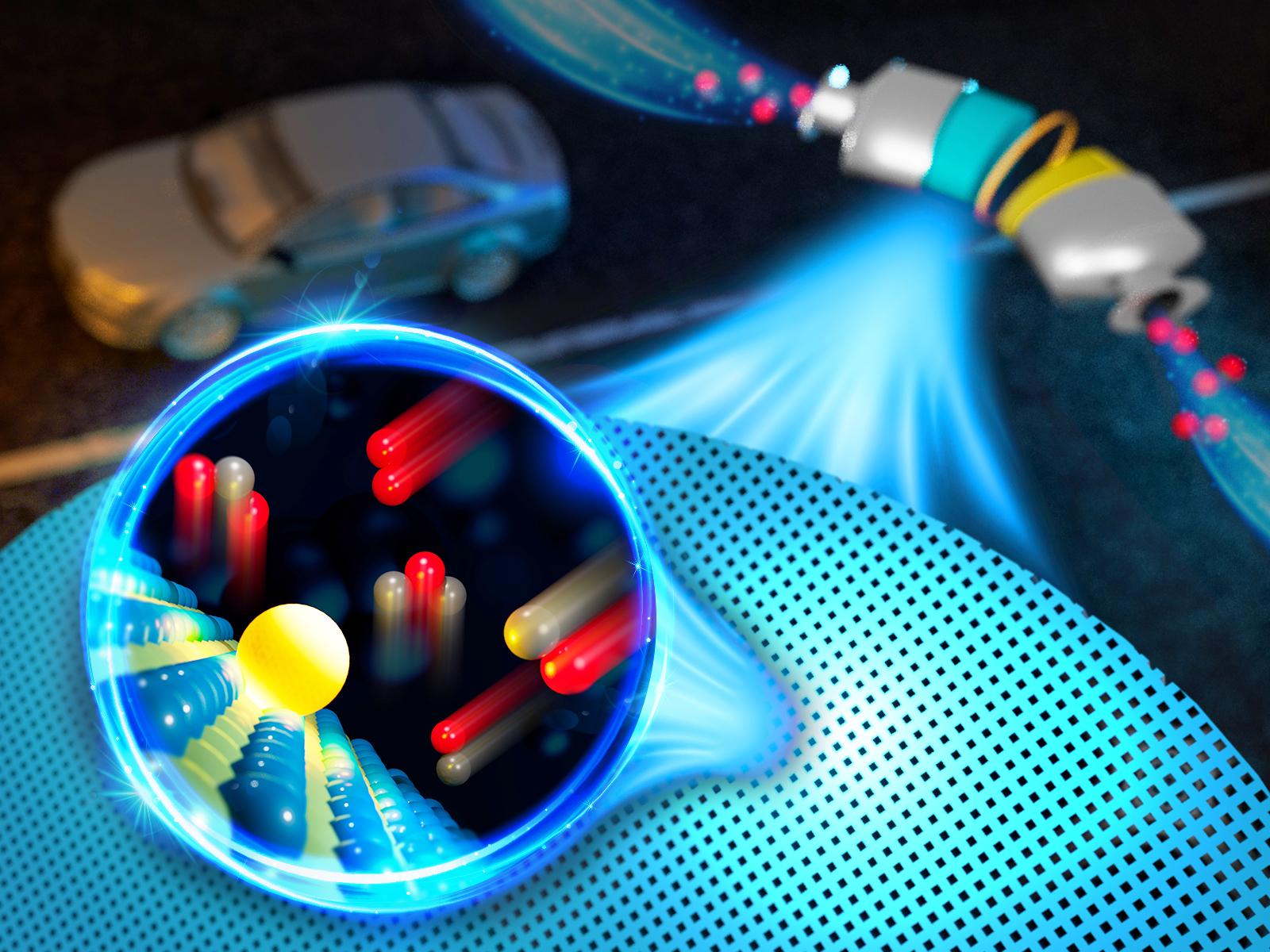 Illustration spotlighting a single atom catalyst