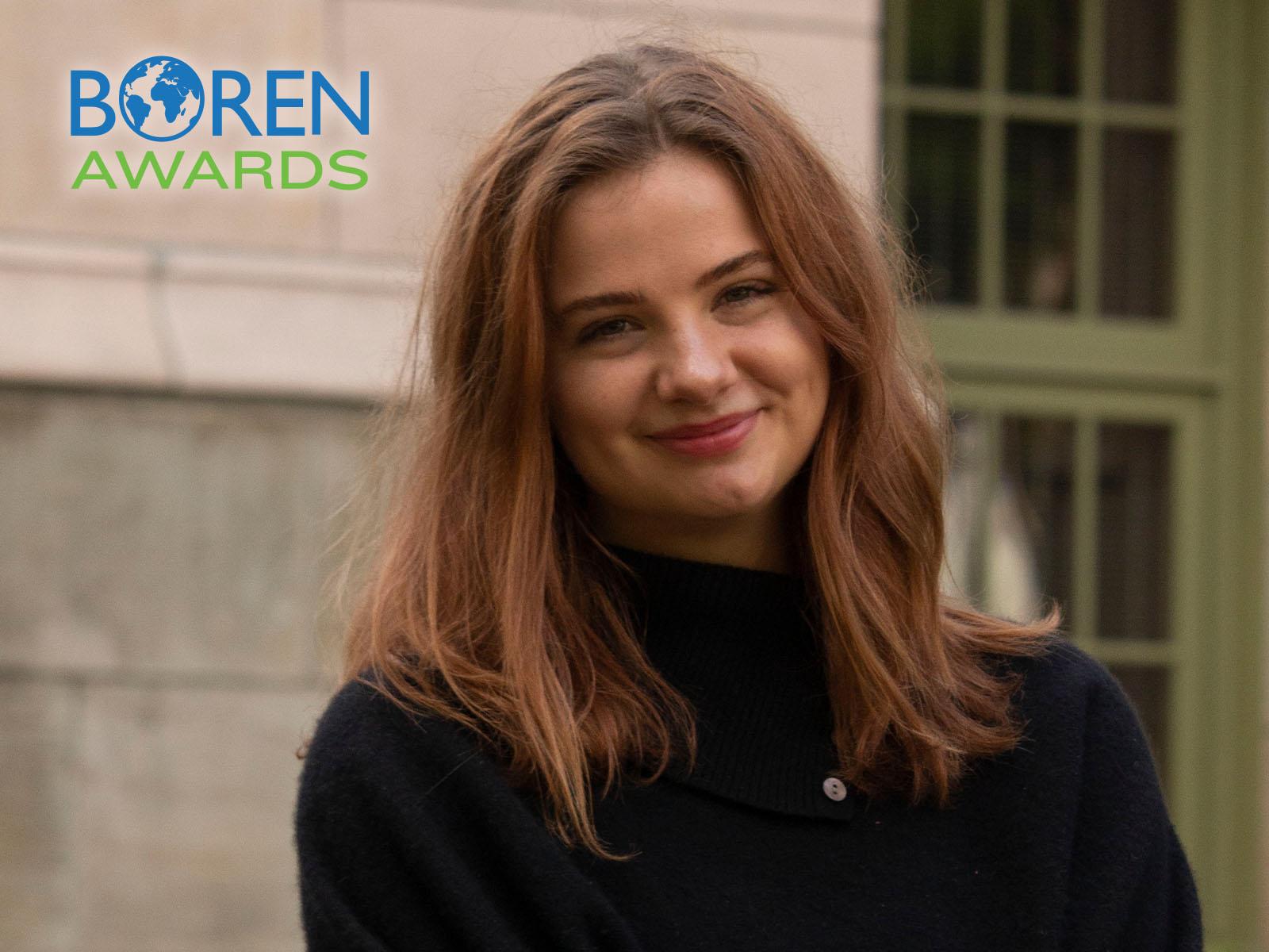 Eva Jacroux received the Boren Scholarship