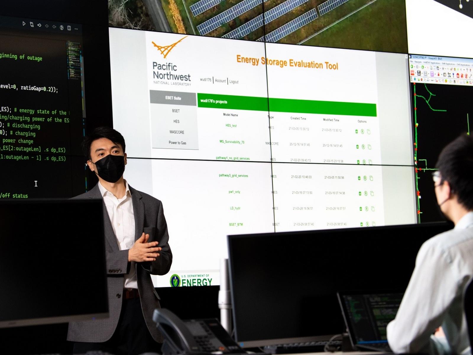 Di Wu presenting hydrogen energy storage evaluation tool.