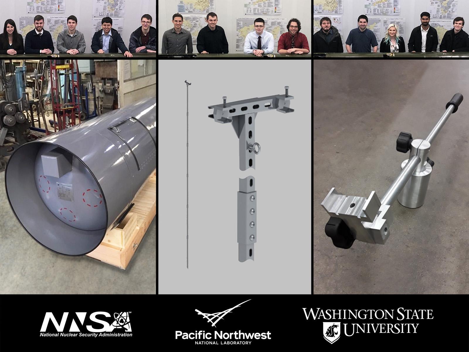 WSU engineering student teams and their prototype equipment 