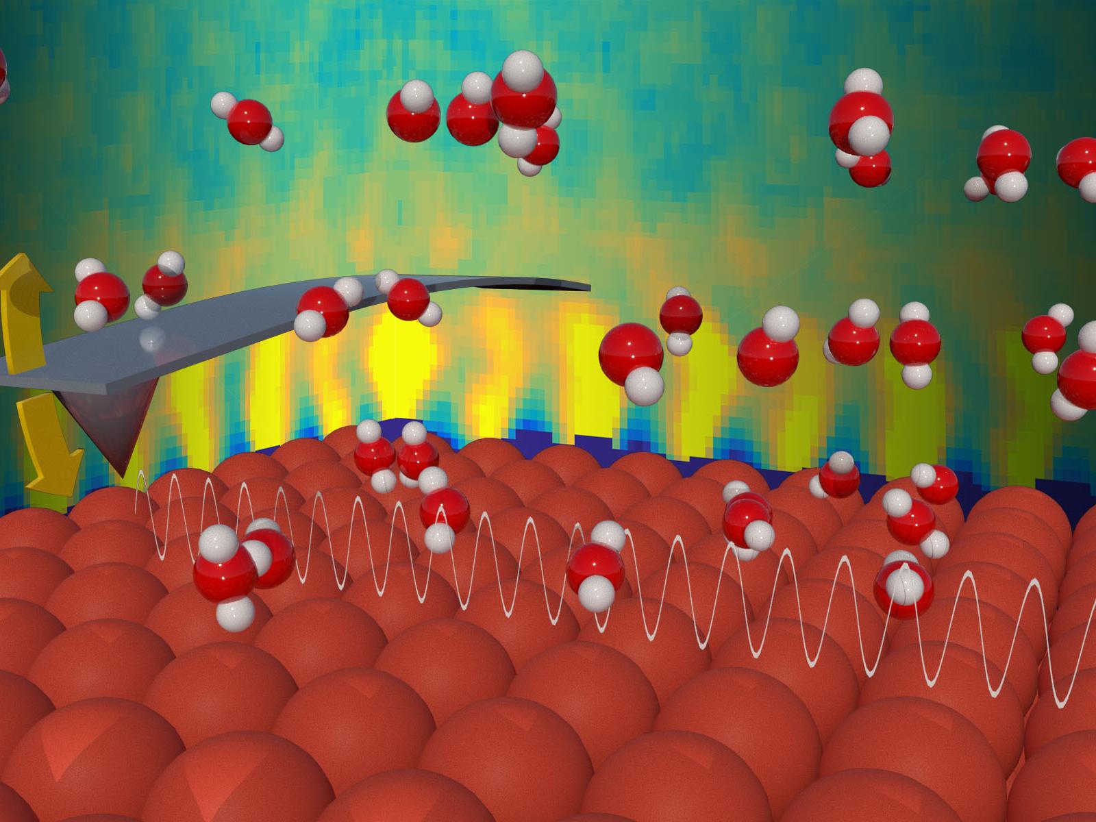 Fast force mapping of the boehmite interfacial solution structure