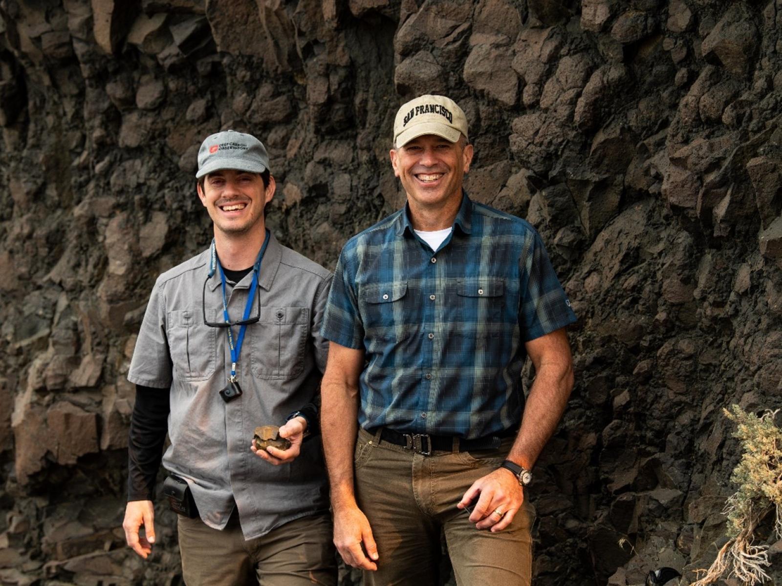 Photograph of Quin Miller and Todd Schaef together, outdoors