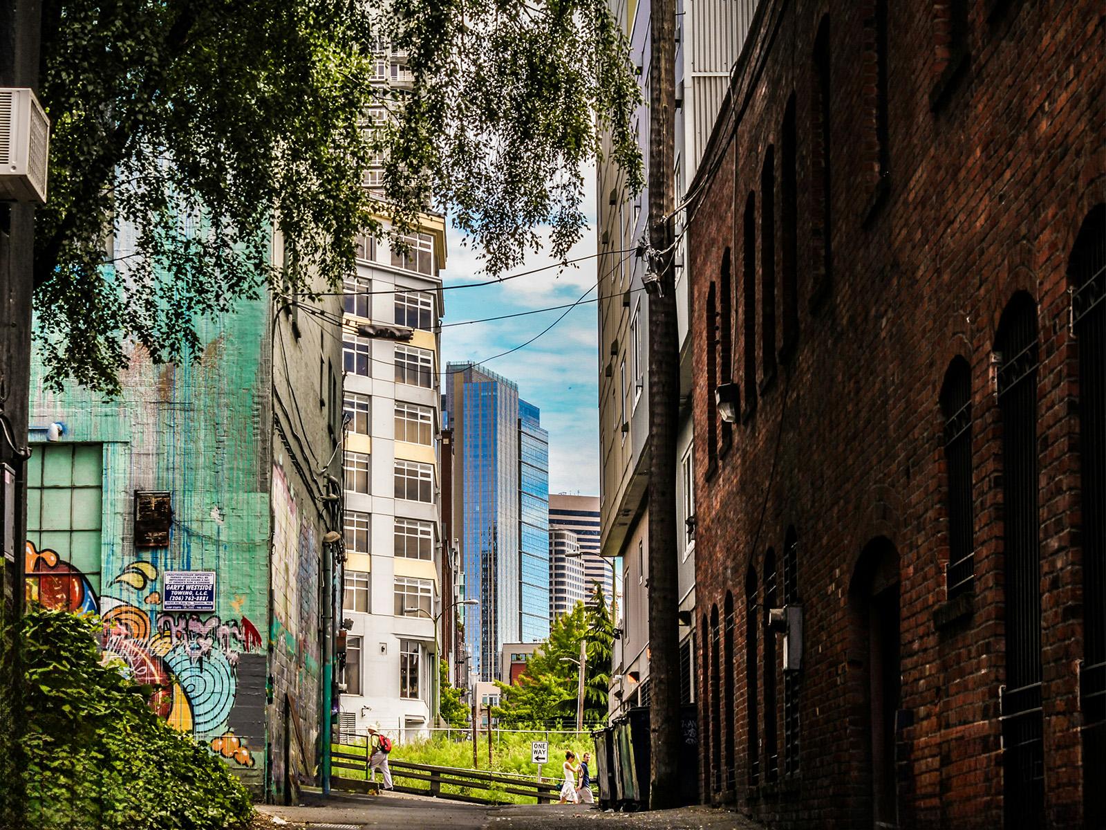 View of older and newer Seattle buildings