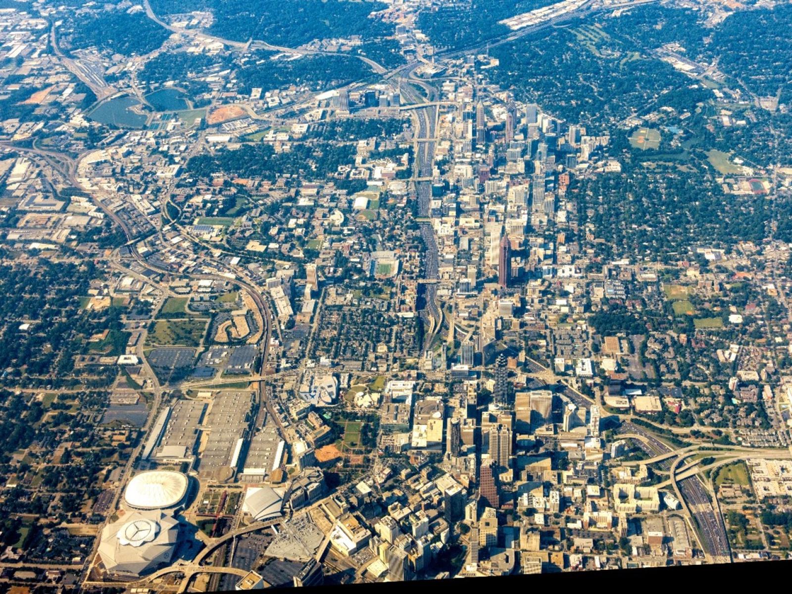 Aerial photograph of urban area